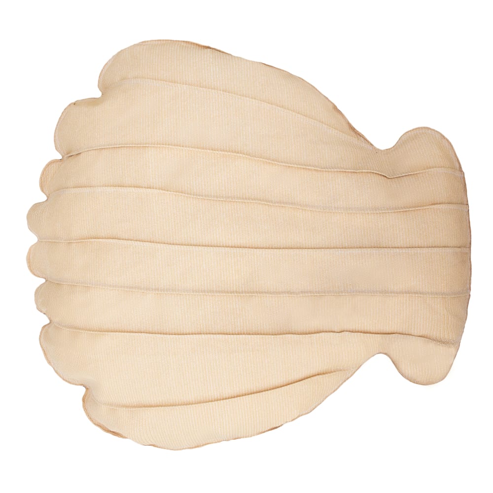 Pouf coquillage extérieur flottant déhoussable en tissu effet raphia
