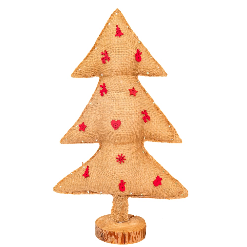 Arbol de navidad luminoso en tela de yute 70cm