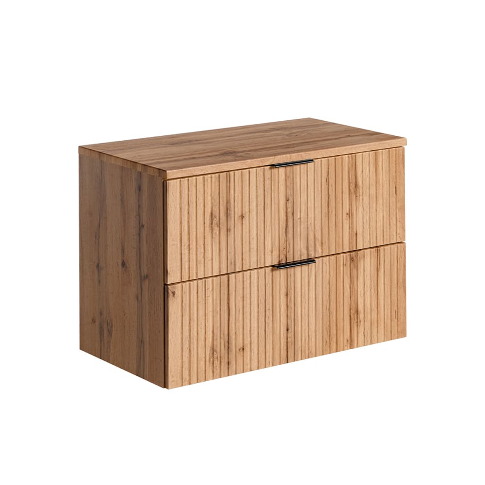 Meuble sous-vasque 80cm plan panneaux mélaminé et mdf marron