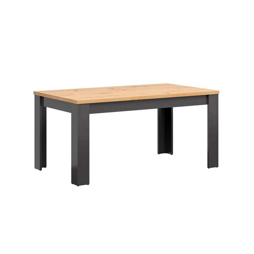Petits meubles Ausziehbarer Esstisch 6-8 Sitzer MDF Anthrazitgrau und Holz - Spanplatte