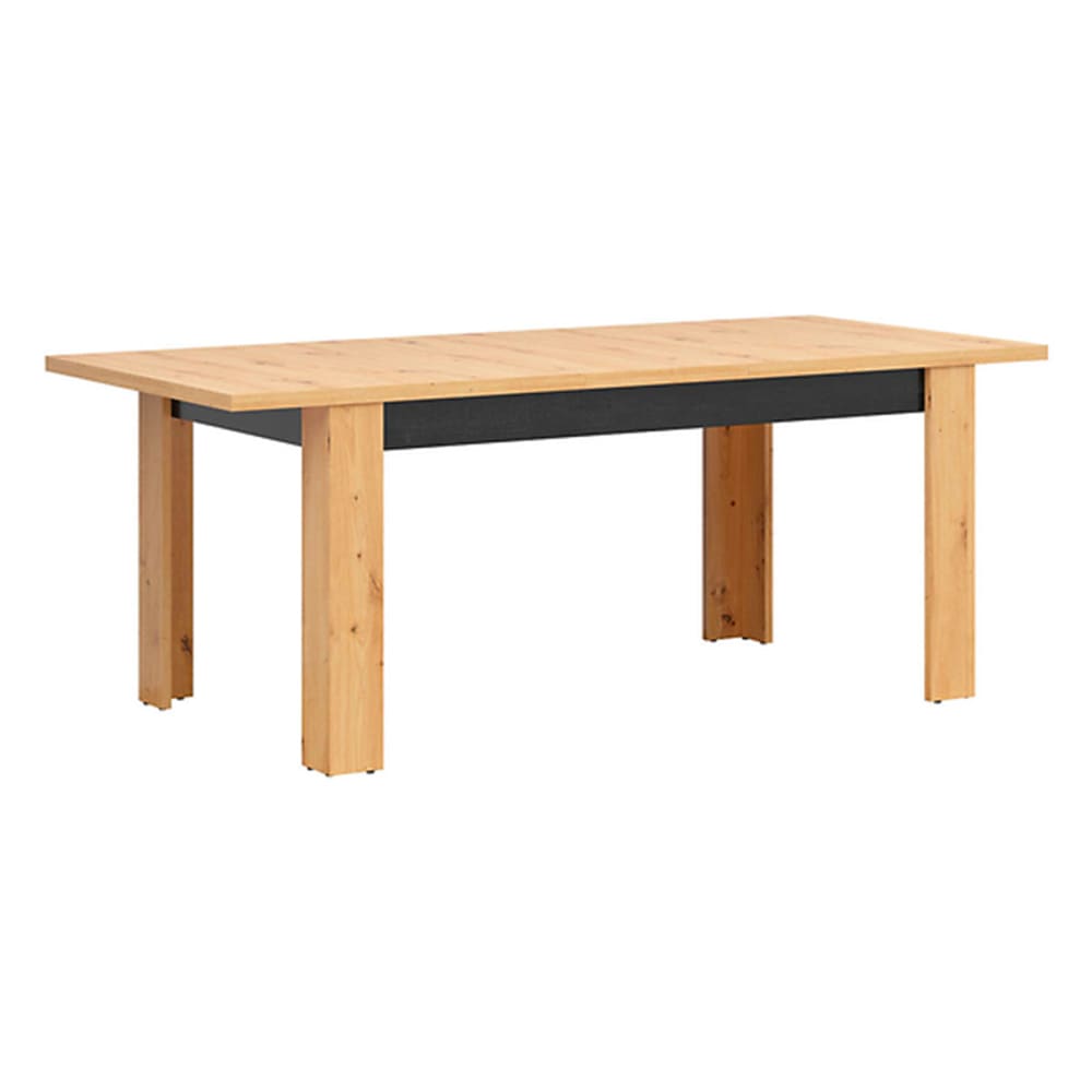 Table à manger extensible 4 à 6 places panneaux mélaminés noir - Maisons du Monde