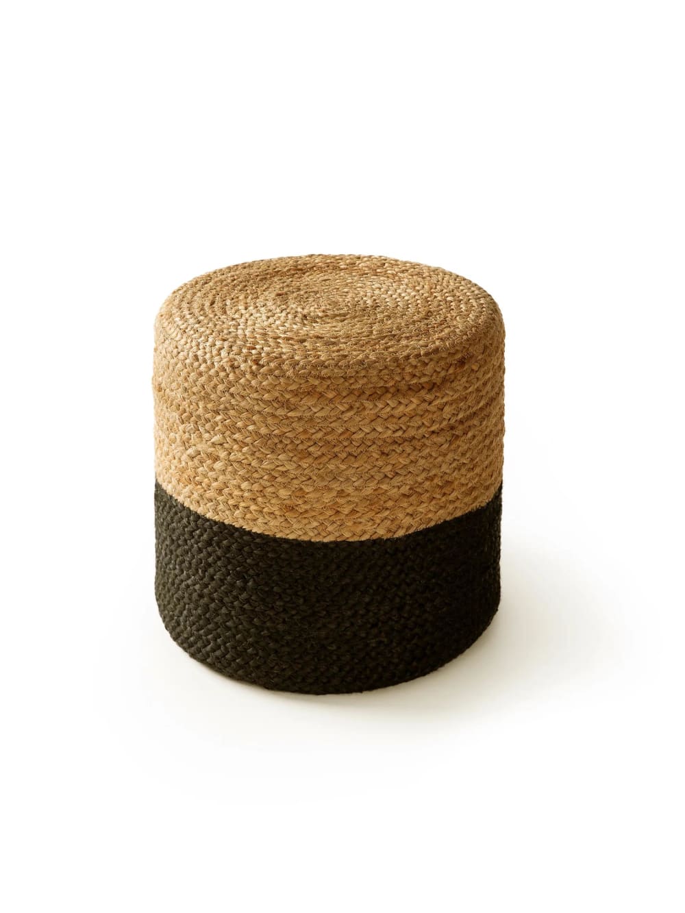Pouf en jute fait main marron clair/noir 40x40x40 — Beyit