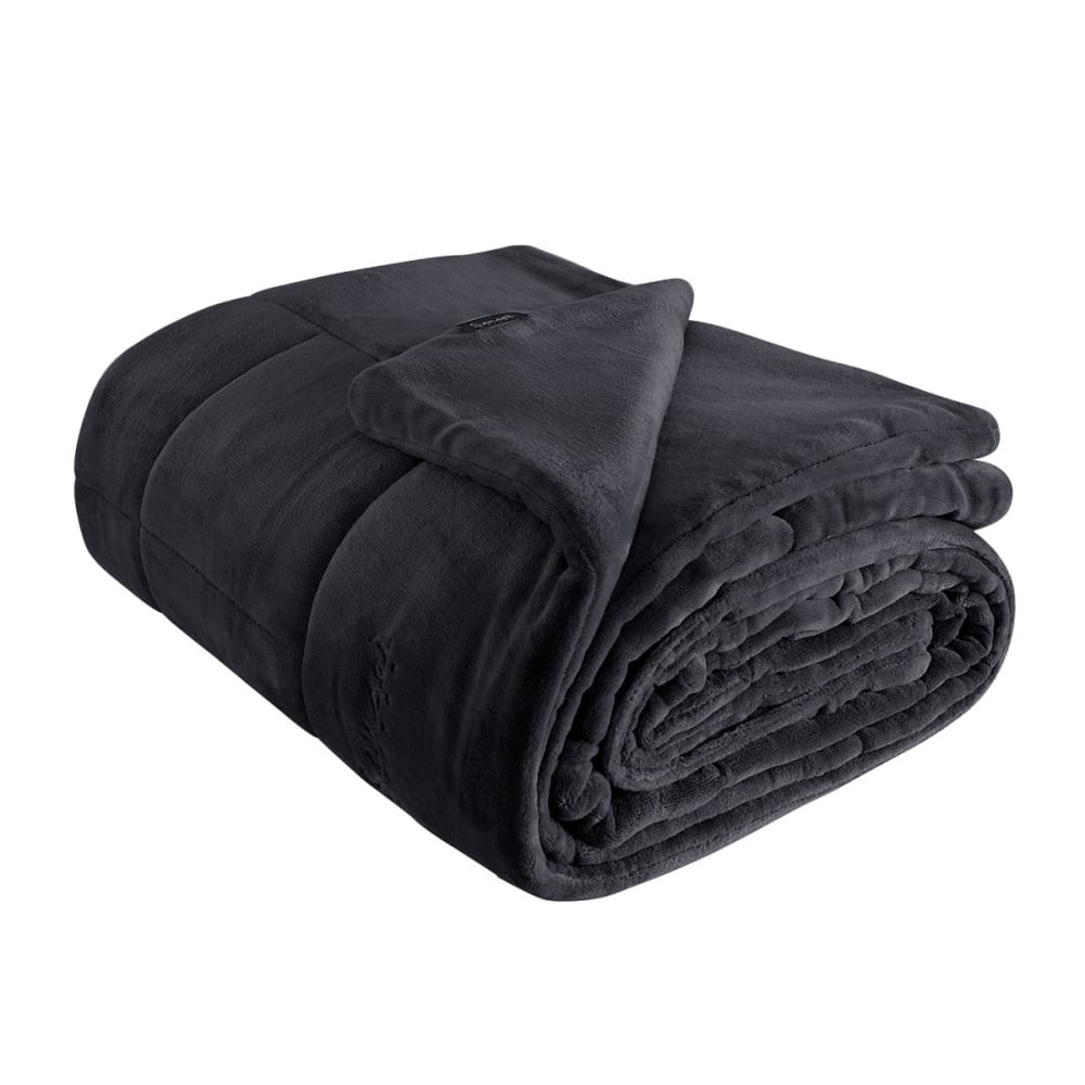 Couvre lit matelassé ''tout doux'' épais Anthracite 260x240 cm