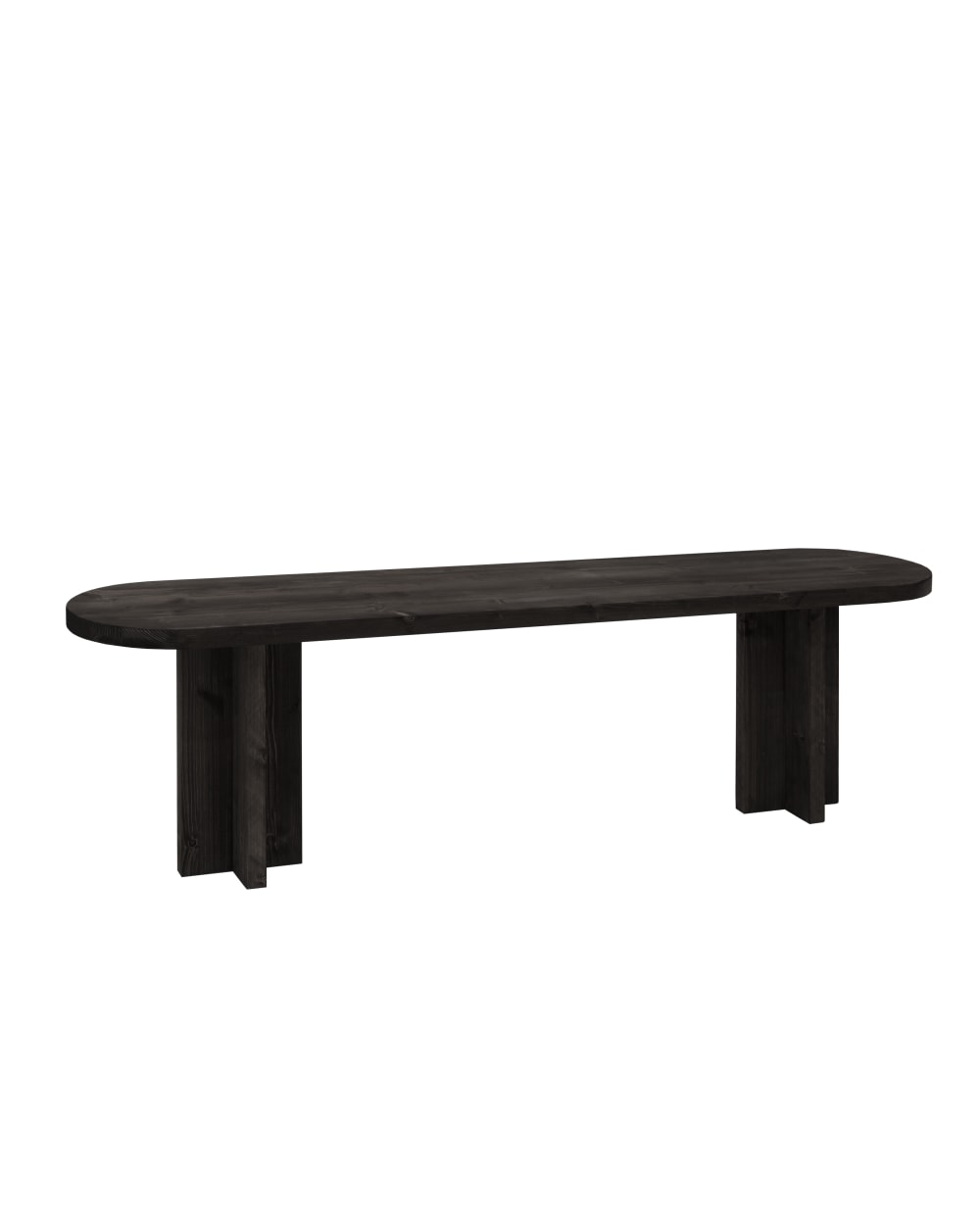 Banc en bois de sapin noir 120x45cm