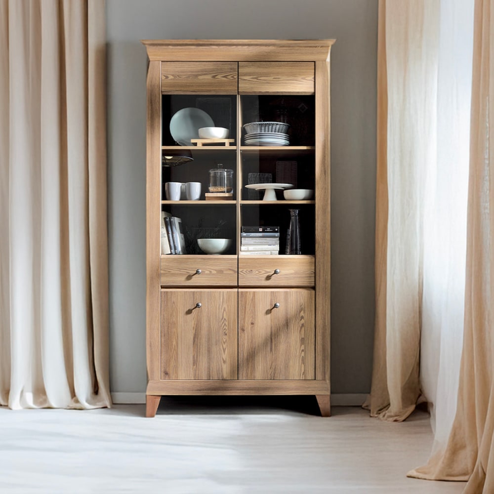 Vaisselier 4 portes panneaux agglomérés marron - Maisons du Monde