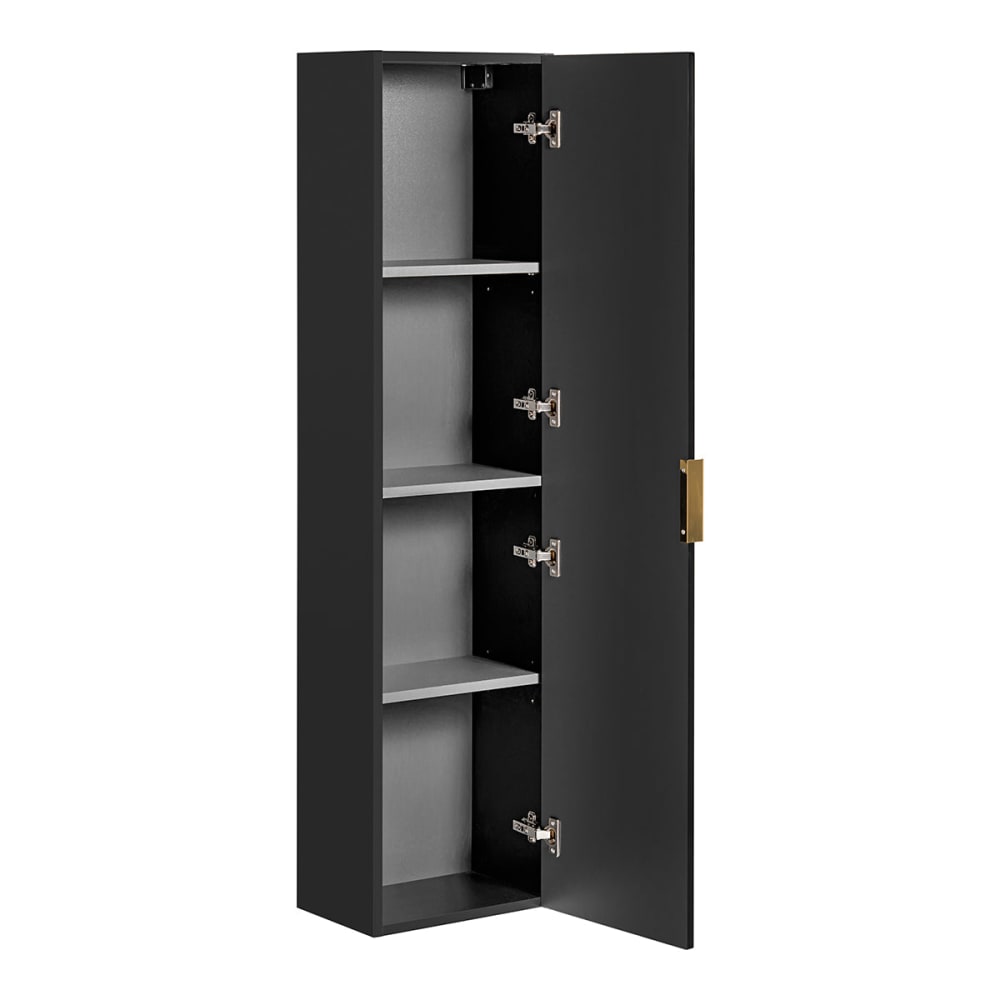 Adriel 1-türige Hängesäule Schwarz Melamin Mattschwarz - Maisons