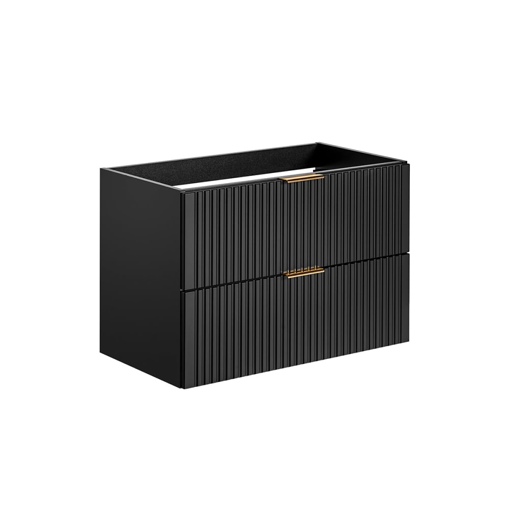 Meuble sous-vasque 80cm panneaux mélaminé et mdf noir
