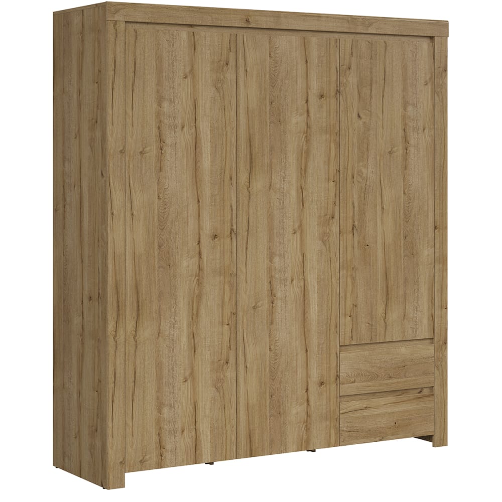 Armoire 3 portes 2 tiroirs stratifiés beige