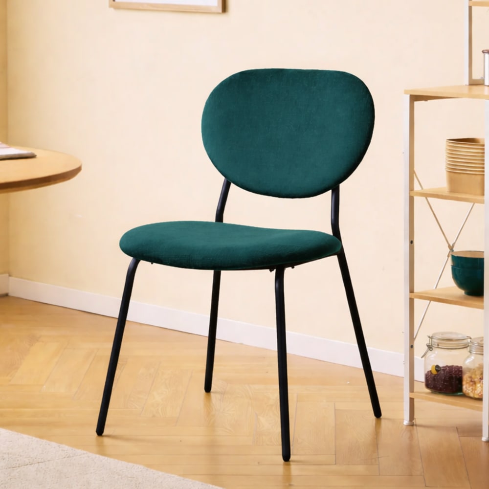 Nordlys Polsterstühle (2er Set) aus Metall und Samt Grün style modern Grün Öko-Tex Zertifikat Stoff