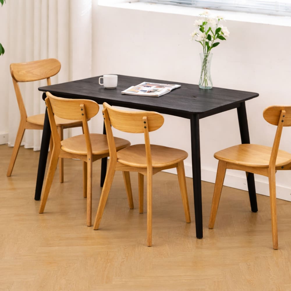 Nordlys Esstisch aus Holz (4-6 Personen) Schwarz Schwarz Holz