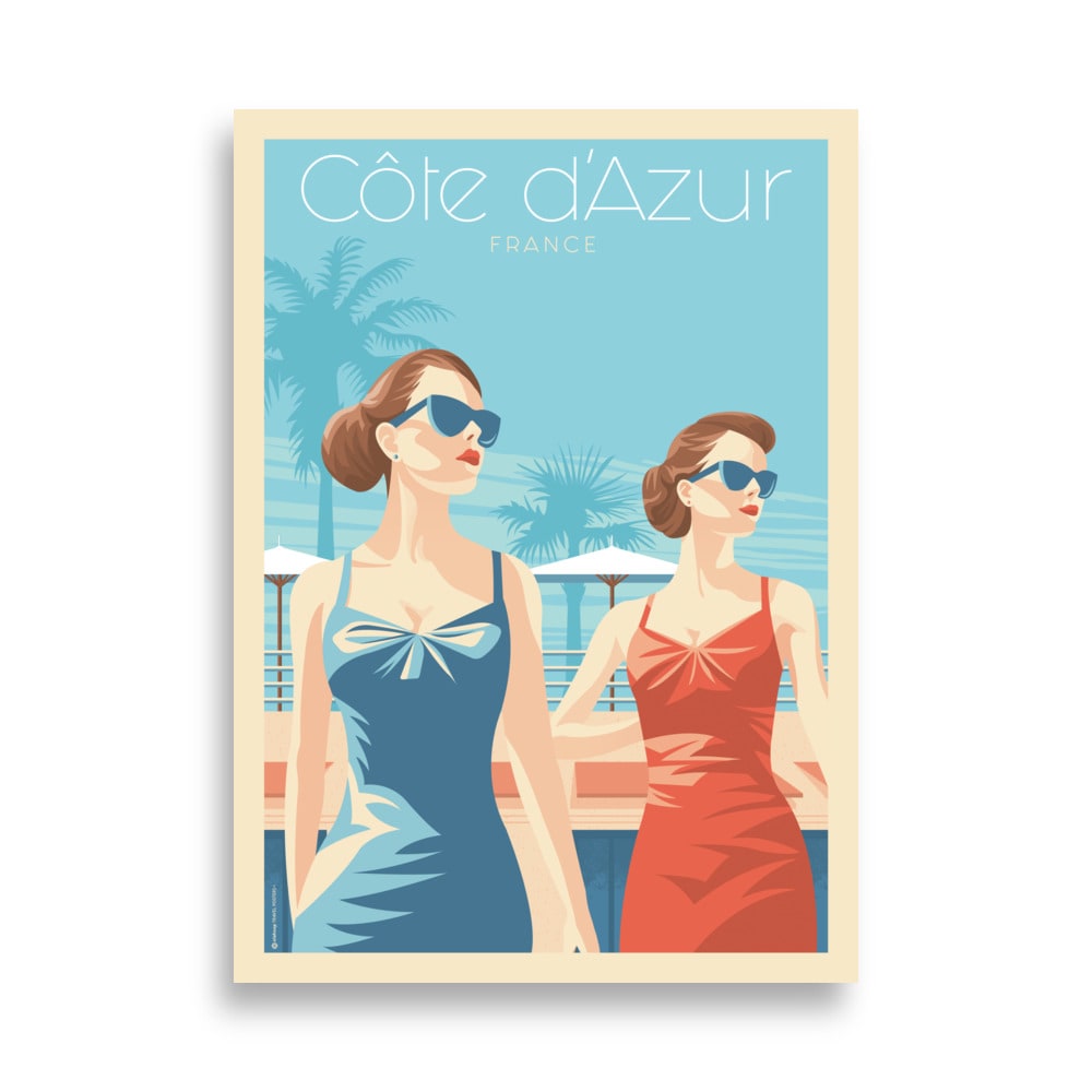 Affiche Côte d'Azur France - Les Dames 50x70 cm
