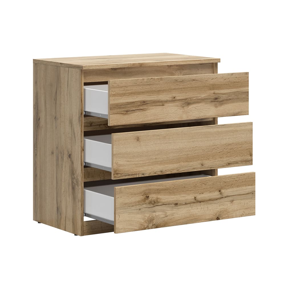 Commode 3 tiroirs panneaux agglomérés marron - Maisons du Monde