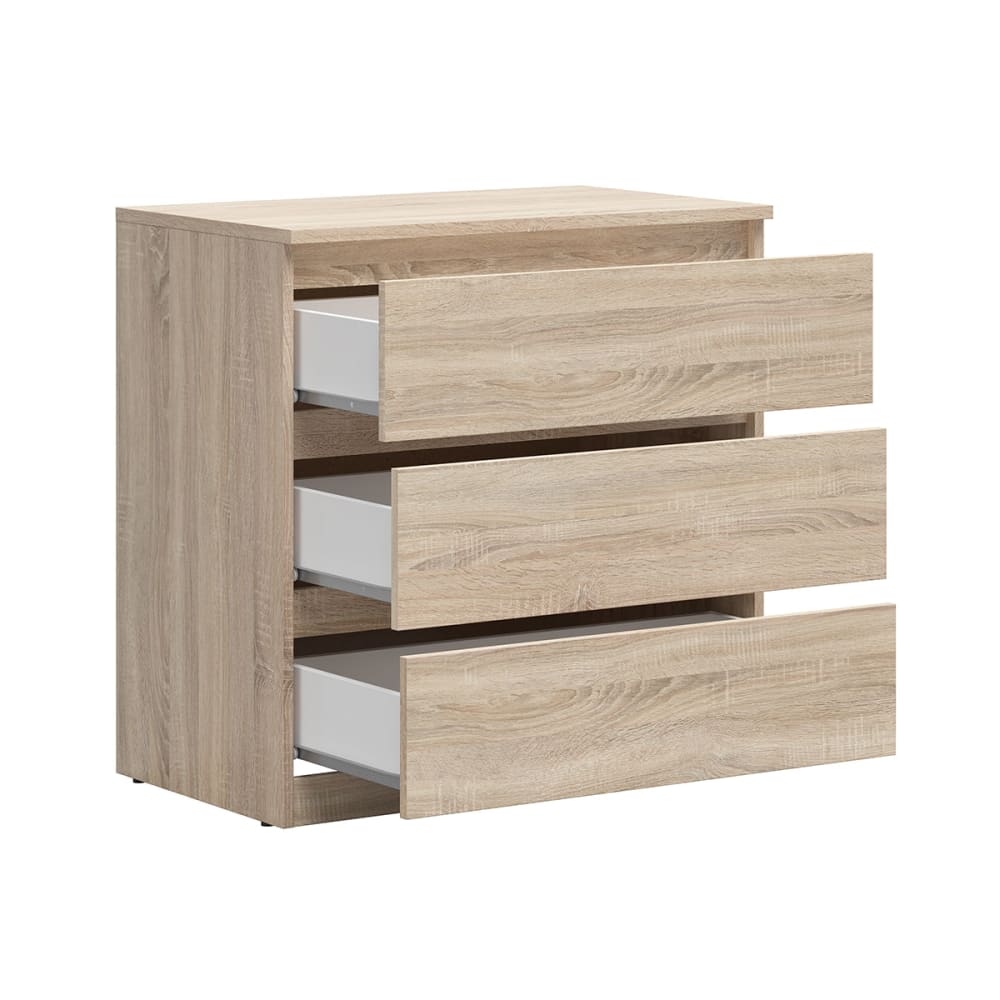Kommode mit 3 Schubladen Spanplatten Helles Holz - Maisons Du