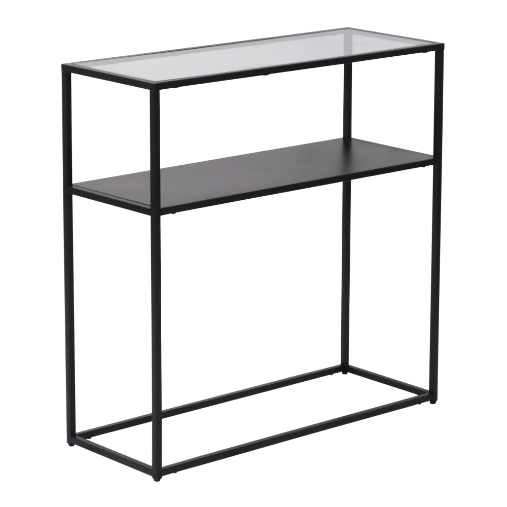 en casa Konsolentisch aus Metall 80 x 80 x 30 cm, in Schwarz und Transparent Schwarz Metall