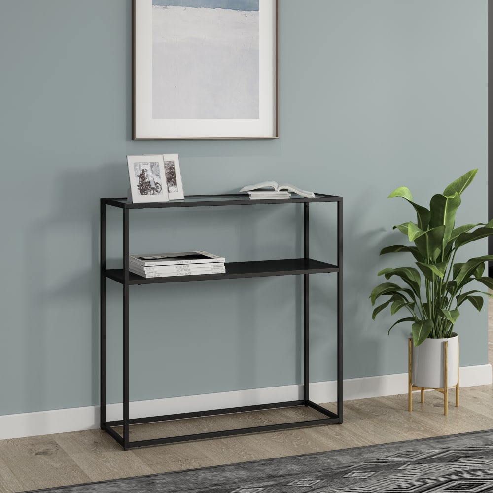 Konsolentisch aus Metall 80 x 80 x 30 cm, in Schwarz und