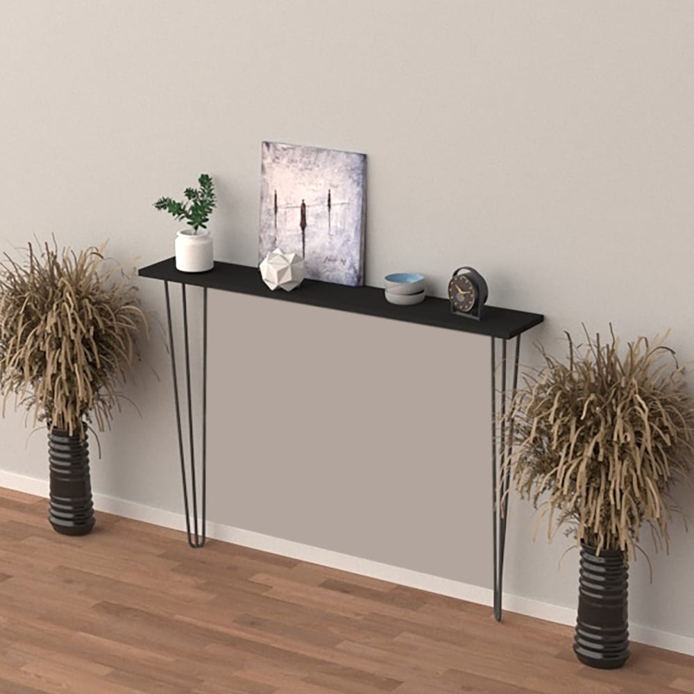 Konsolentisch aus Metall 82 x 80 x 18 cm, in Schwarz - Maisons Du