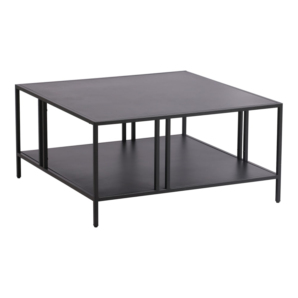en casa Couchtisch aus Metall 40 x 80 x 80 cm, in Schwarz Schwarz Stahl