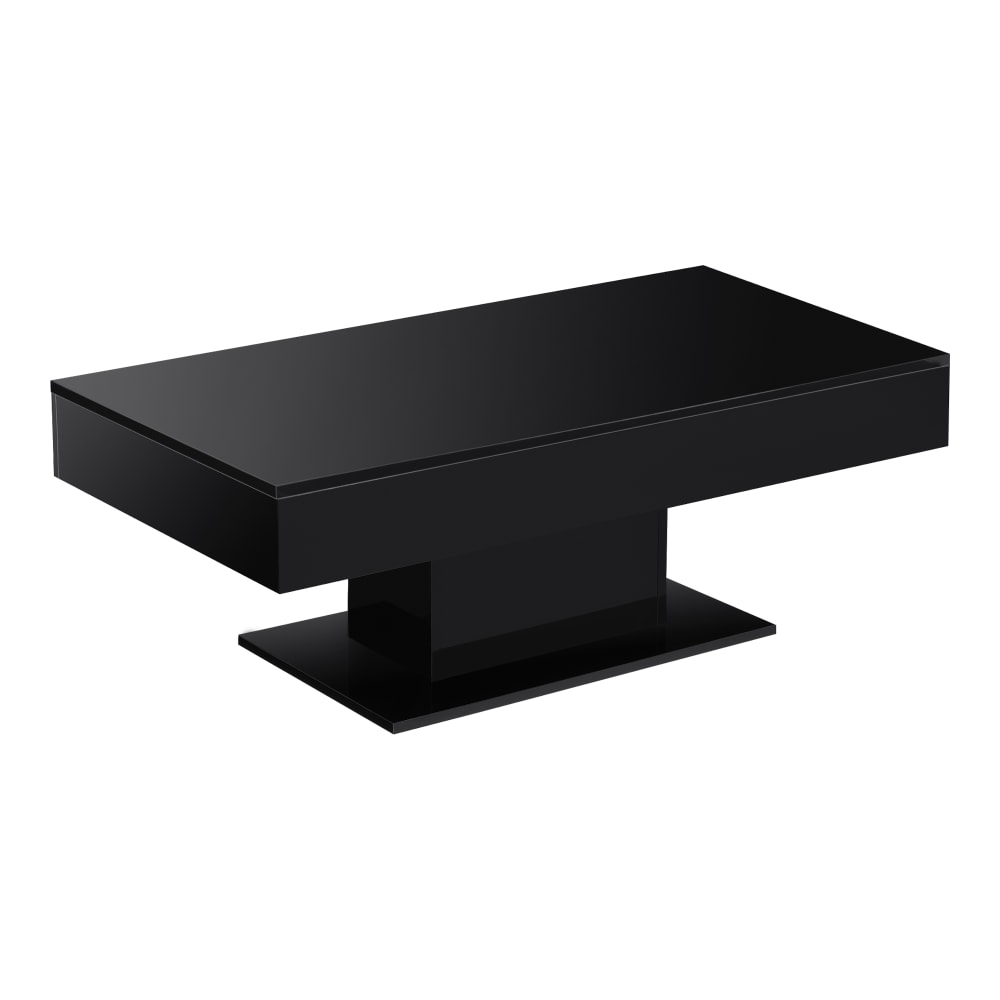 en casa Couchtisch in Holzoptik 40 x 110 x 60 cm, Schwarz Schwarz Spanplatte