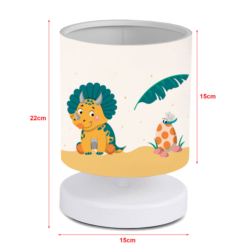 Tischleuchte für Kinder aus Stoff mit Einhorn-Motiv 22 cm, Weiß -
