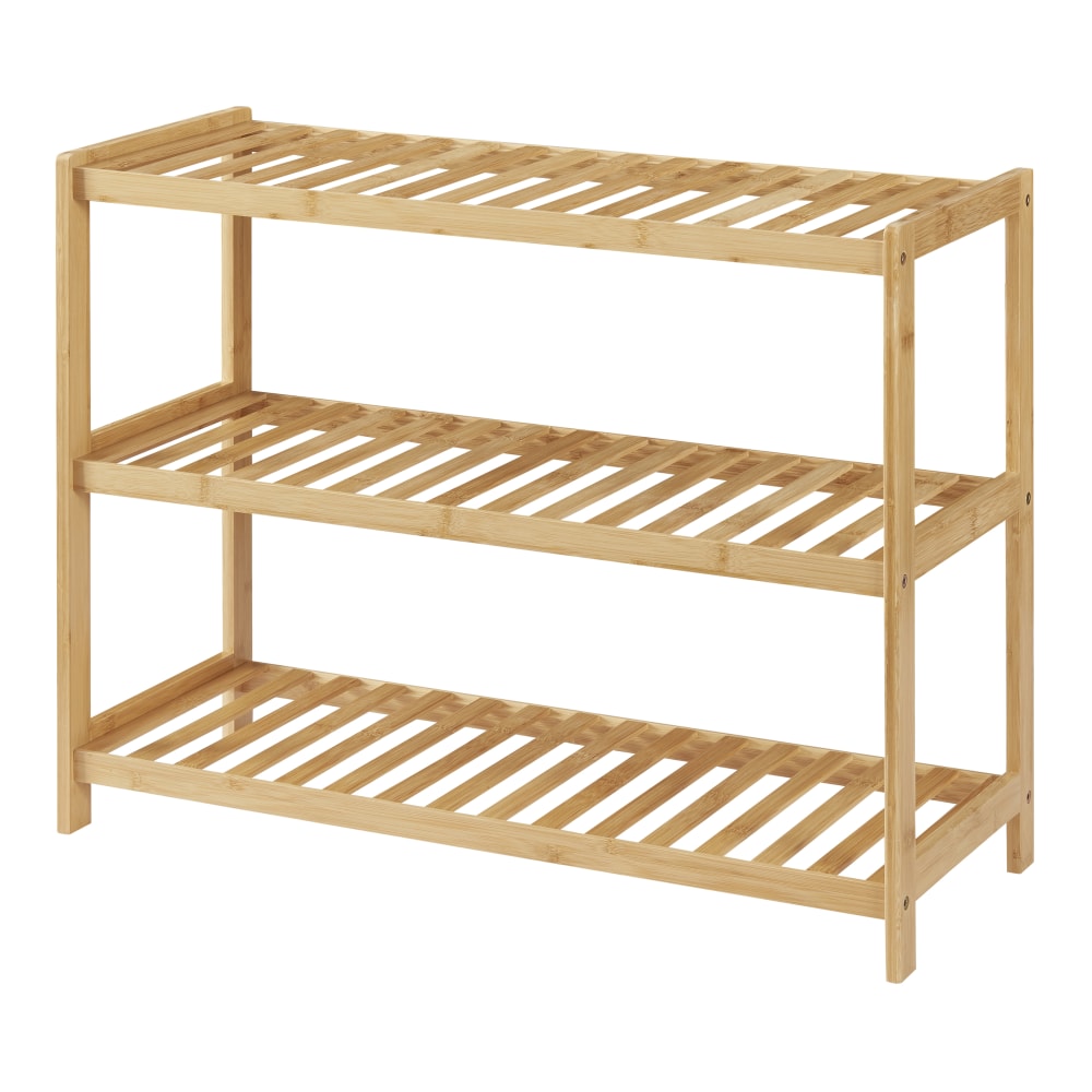 en casa Schuhregal aus Bambus 55 x 68 x 27 cm, in Naturfarbe Beige Bambus
