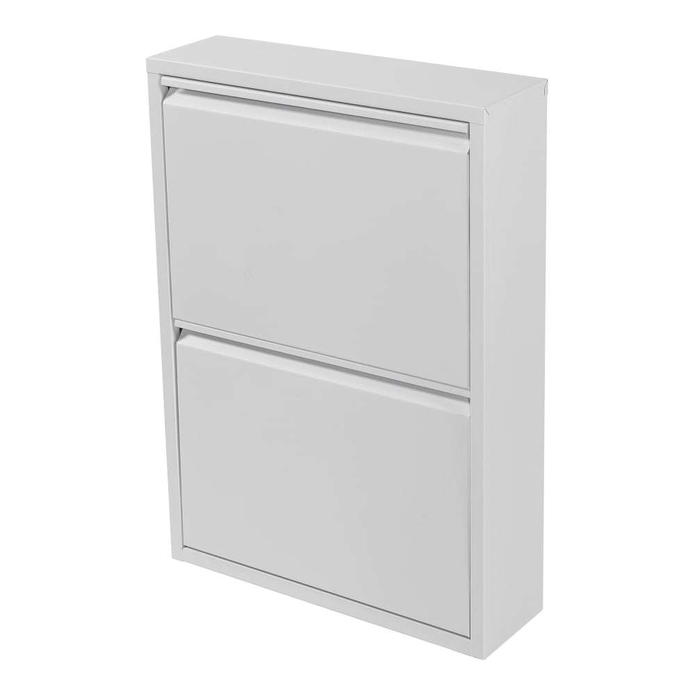 en casa Schuhschrank aus Metall 71 x 50 x 15 cm, in Weiß Weiß Metall