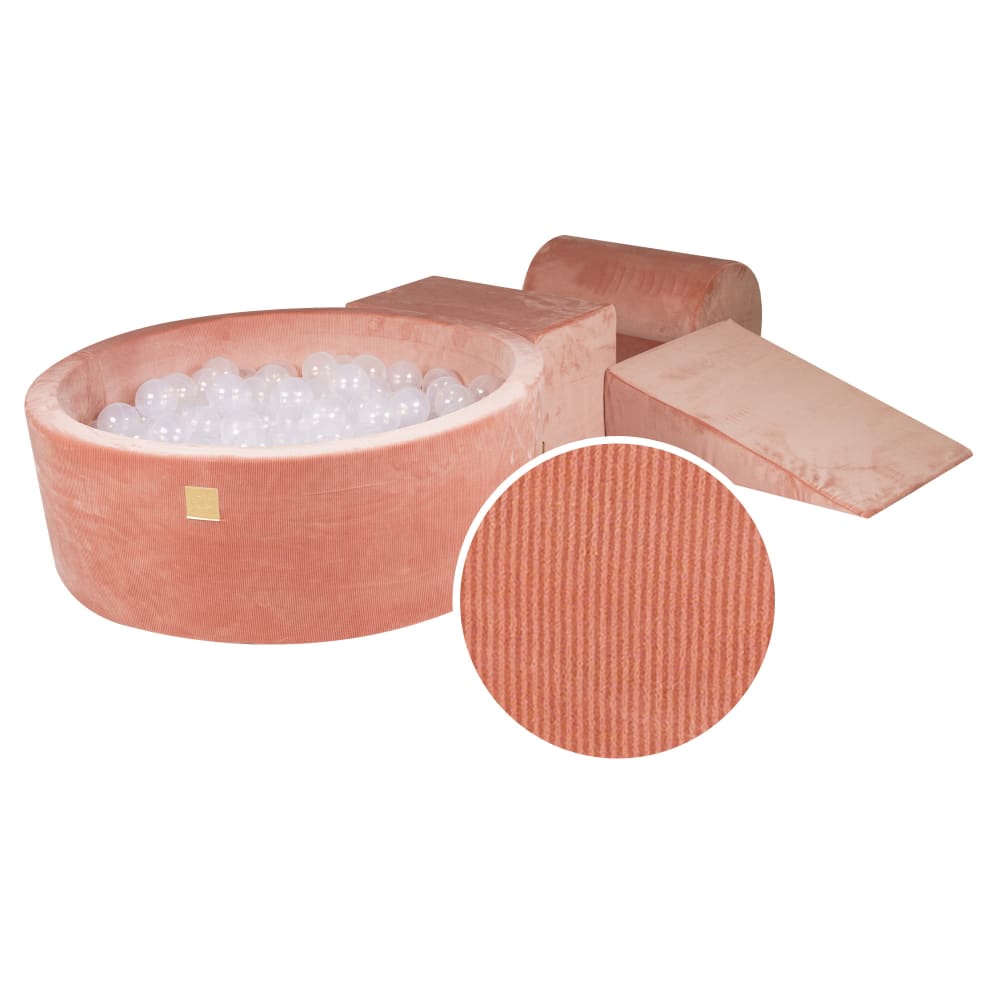 MeowBaby Parcours Motricité Bébé avec Piscine à Balles pour Enfant Rose Pvc - Poly Chlorure De Vinyle - 45x30x235cm