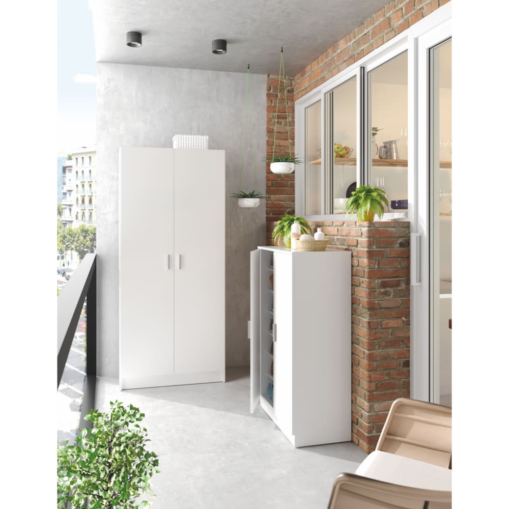 Schuhschrank 2 Türen (30 Paar) - H108cm - Weiß - Maisons Du Monde