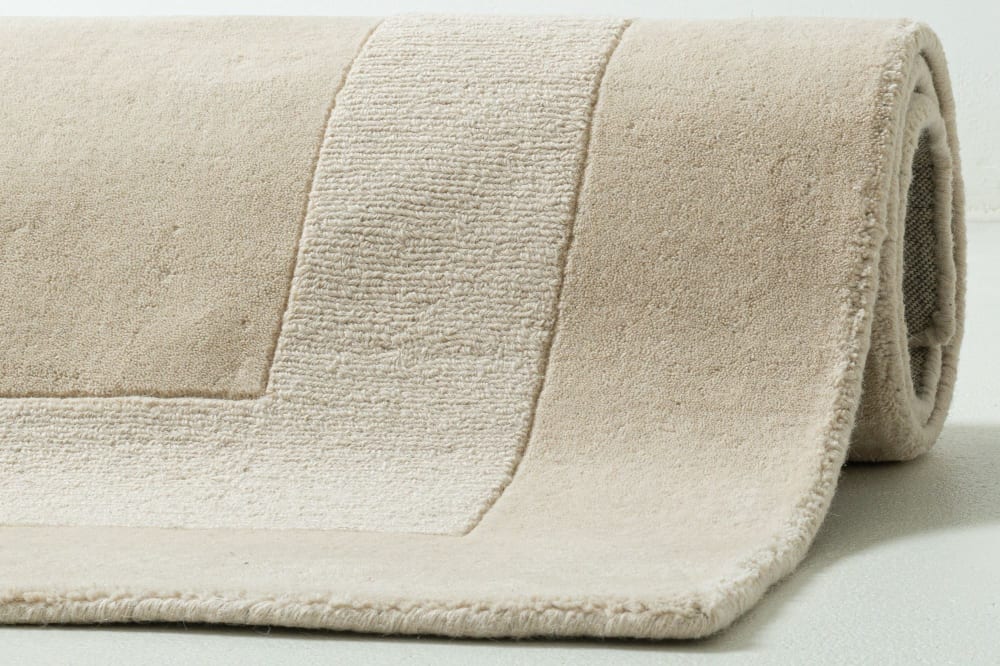 Tapis tufté main en laine naturelle Beige 60x90 cm — vue 3