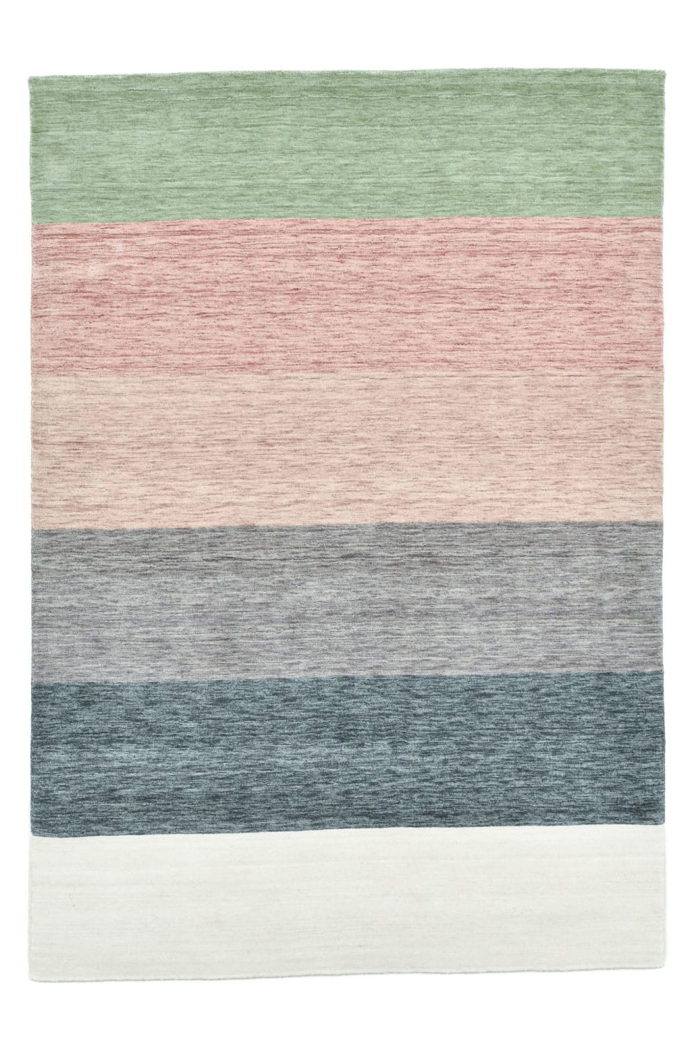 THEKO Handgewebter Teppich aus Schurwolle - Multi Pastell - 170x240 cm style modern Mehrfarbig