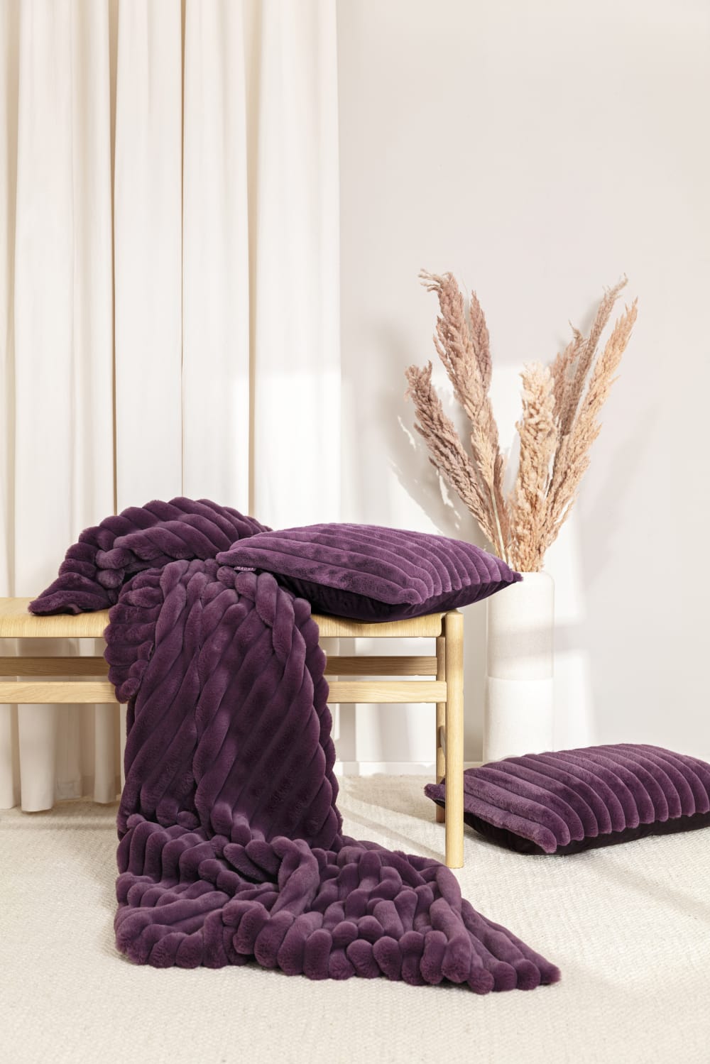 Plaid velours cotelé - fourrure