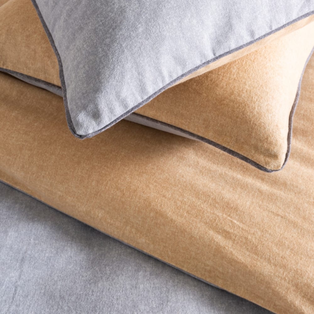 Drap housse en flanelle coton uni gris 140x190cm — vue 4