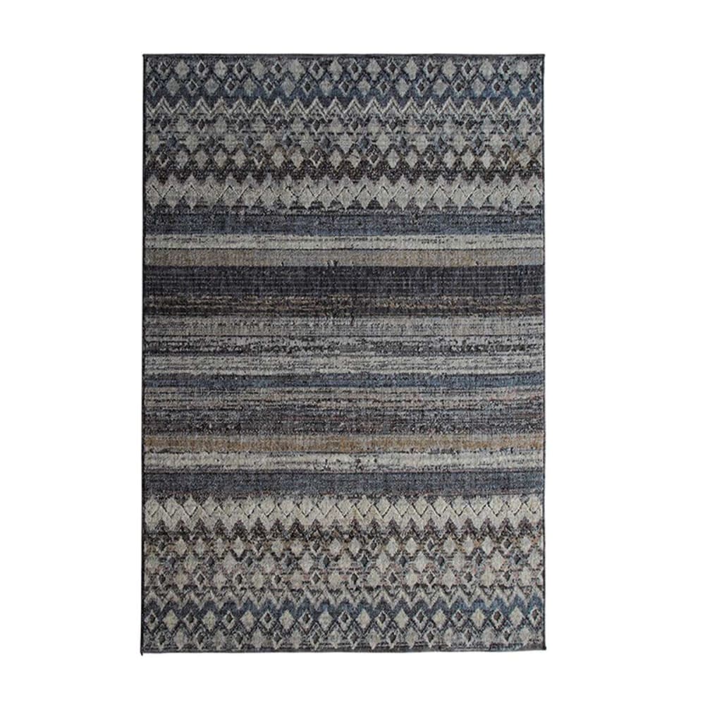 Tapis extra-doux motif horizon gris noir beige 120x170 - Maisons du Monde