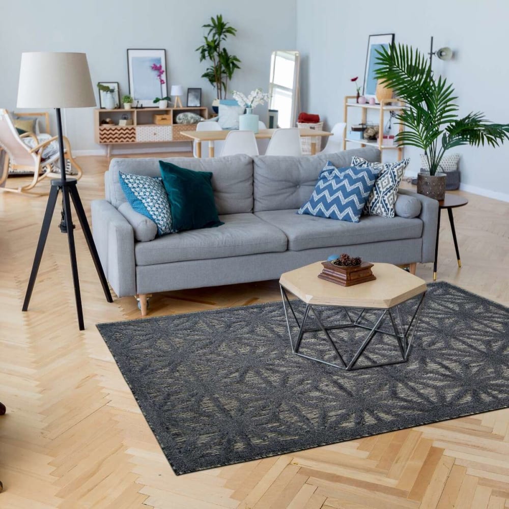 The Deco Factory In-/Outdoor-Teppich Art-Deco-Sterne dunkelblau 120x170 style modern Öko-Tex Zertifikat - Pp - Polypropylen