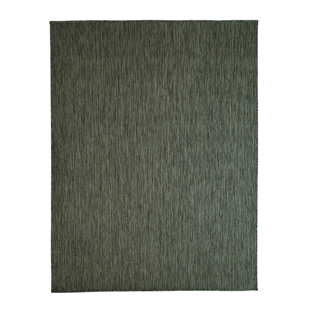 Tapis extérieur intérieur aspect jute vert foncé 133x170