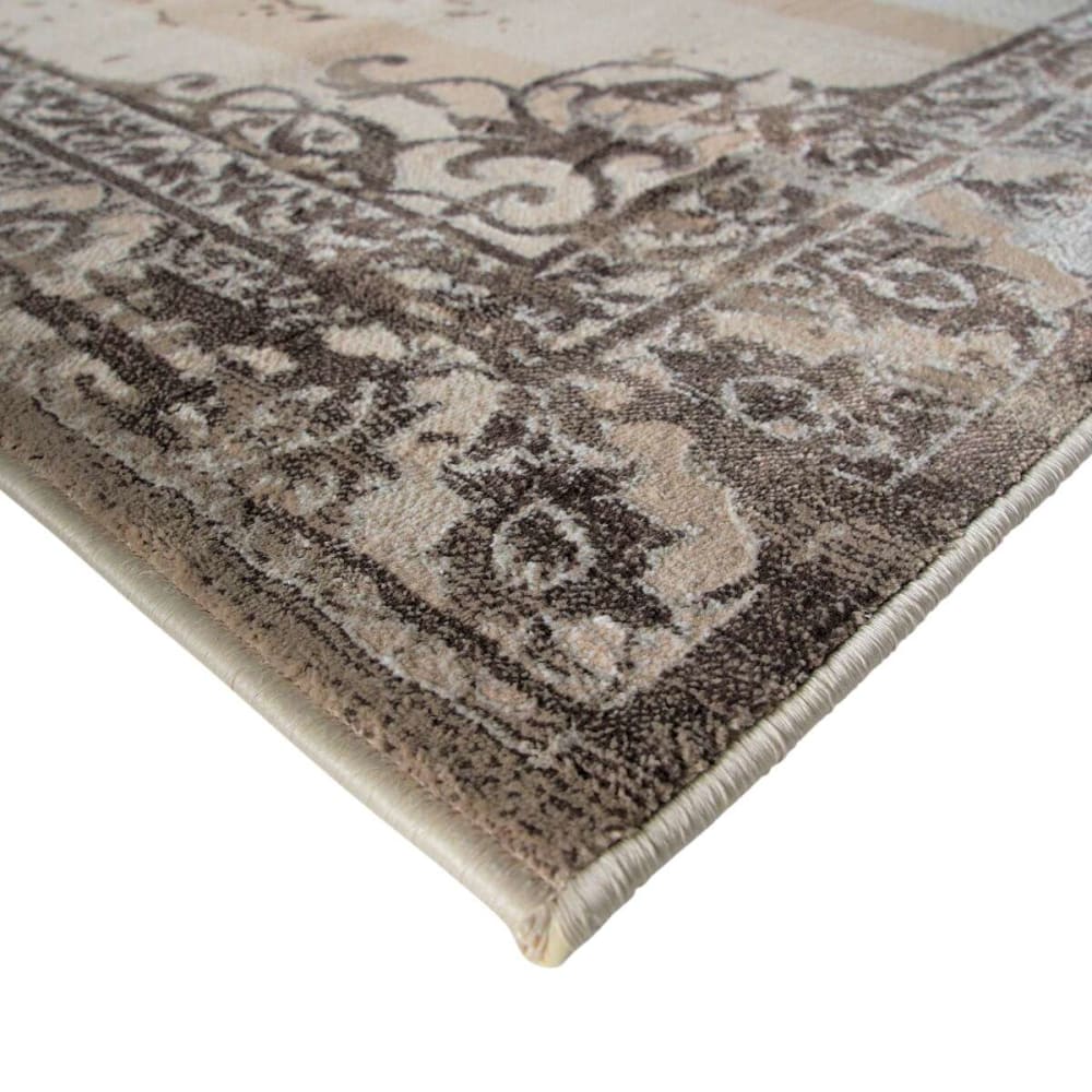 Tapis vintage motif médaillon beige 120x170 — vue 4