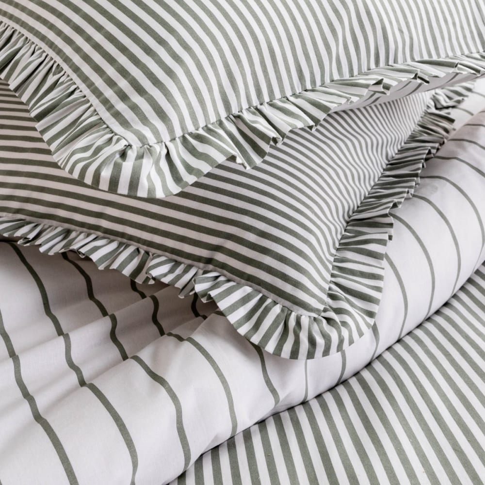 Parure de lit 2 personnes coton imprimé blanc 260x240cm - Maisons du Monde