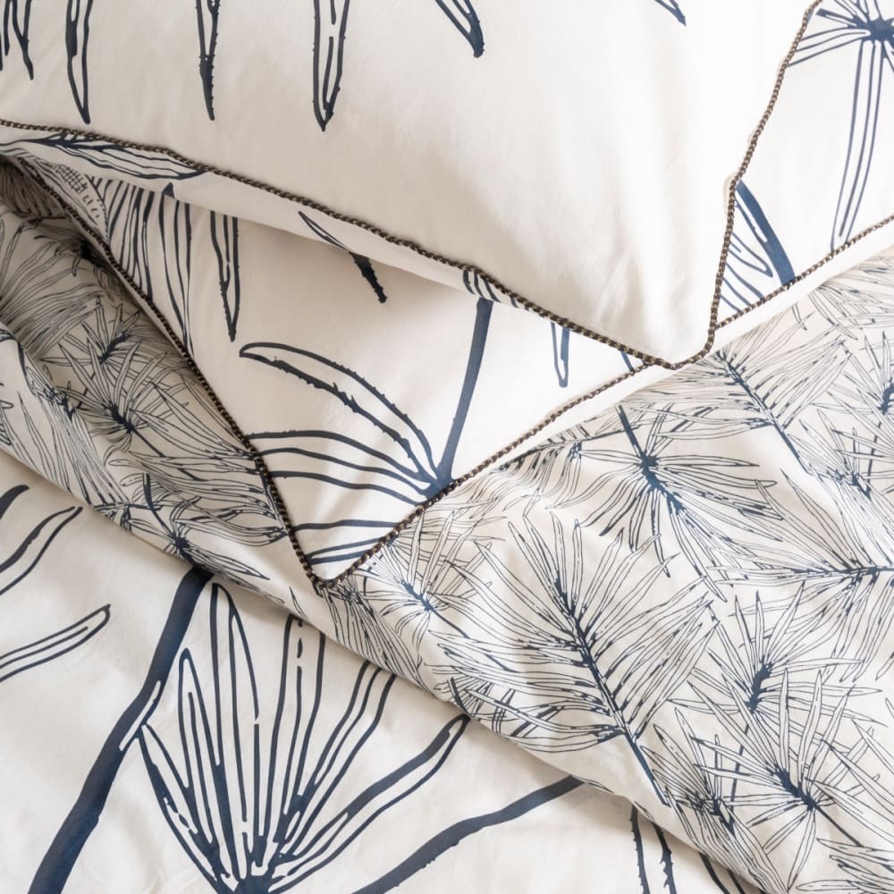 Parure de lit 2 personnes coton imprimé blanc 260x240cm - Maisons du Monde