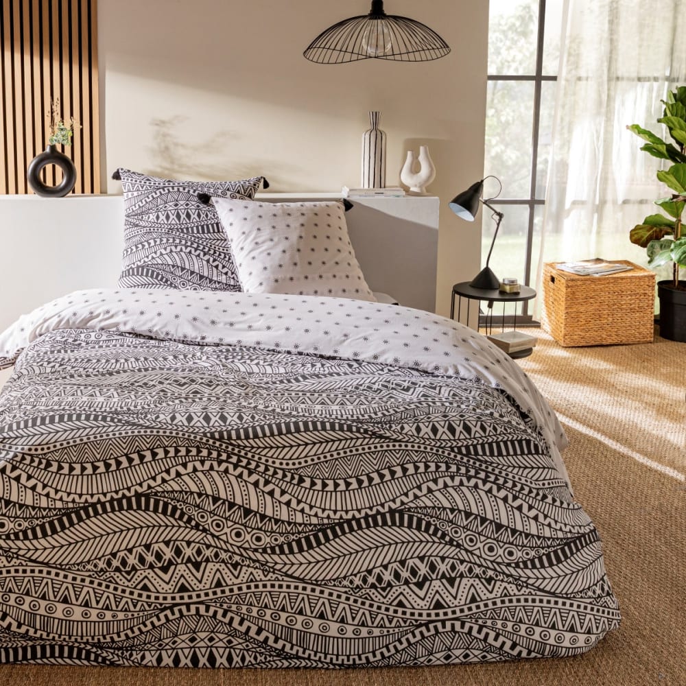 Parure de lit 2 personnes ethnique réversible 260x240cm