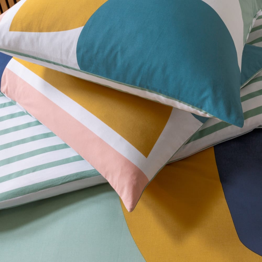 Parure de lit 2 personnes géométrique à rayures 260x240cm - Maisons du Monde