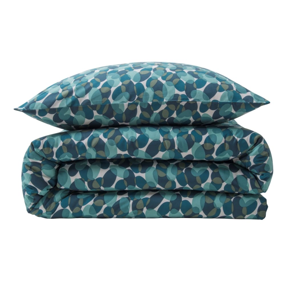 Parure de lit 2 personnes géométrique marine coton 260x240cm — vue 4