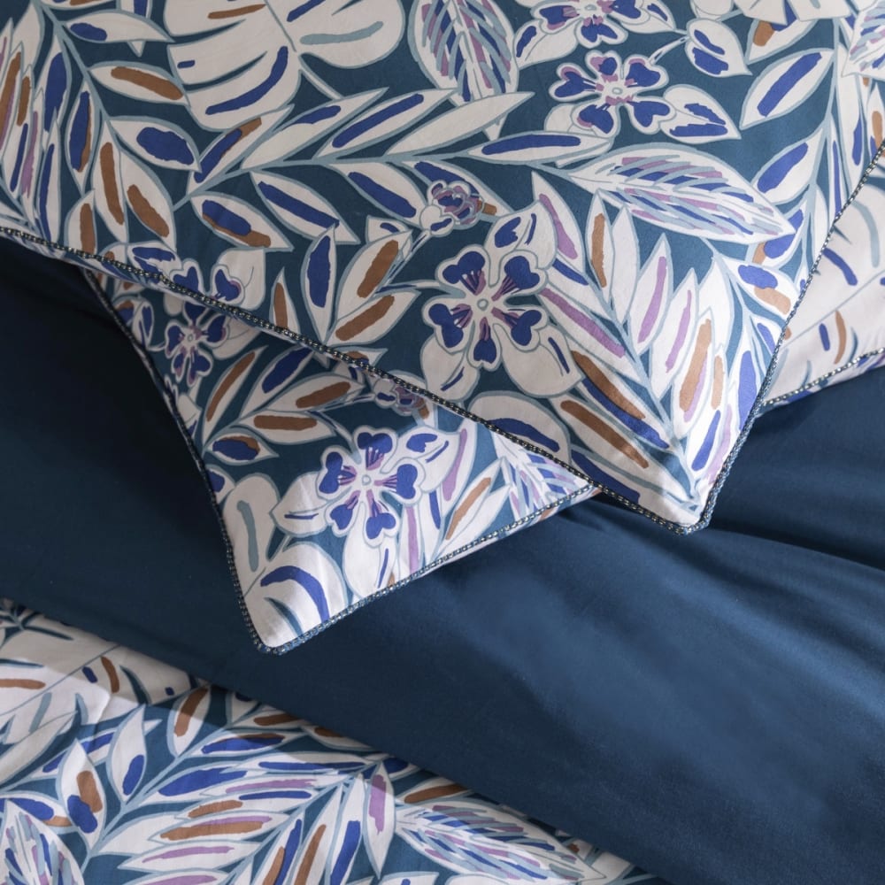 Parure de lit 2 personnes végétal réversible uni 260x240cm - Maisons du Monde