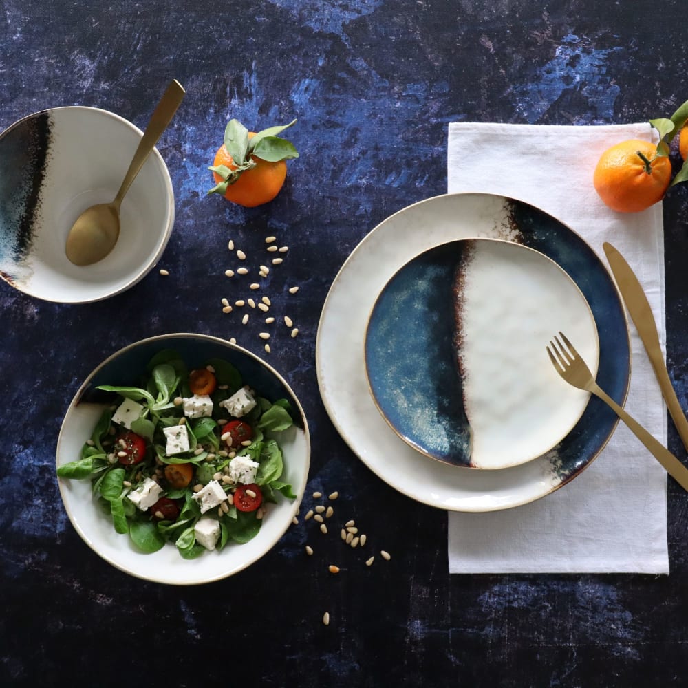 Lot de 6 assiettes à dessert en grès blanc 20,5cm