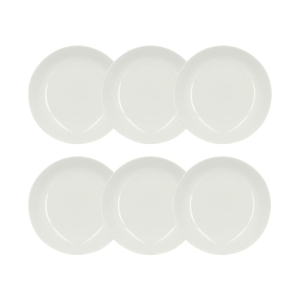 Lot de 6 assiettes creuses en porcelaine blanche 21cm Lot de 6 assiettes creuses en porcelaine blanche 21cm