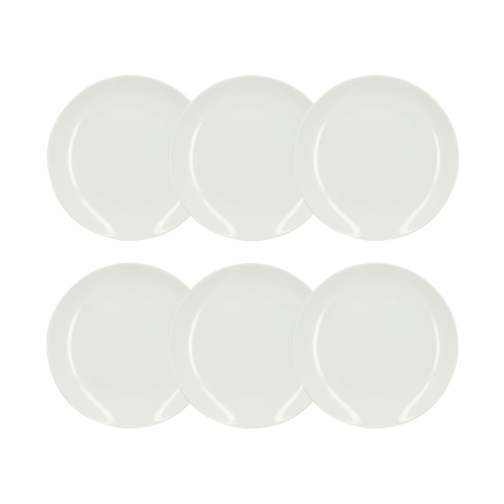 Lot de 6 assiettes plates en procelaine blanche 27cm Lot de 6 assiettes plates en procelaine blanche 27cm