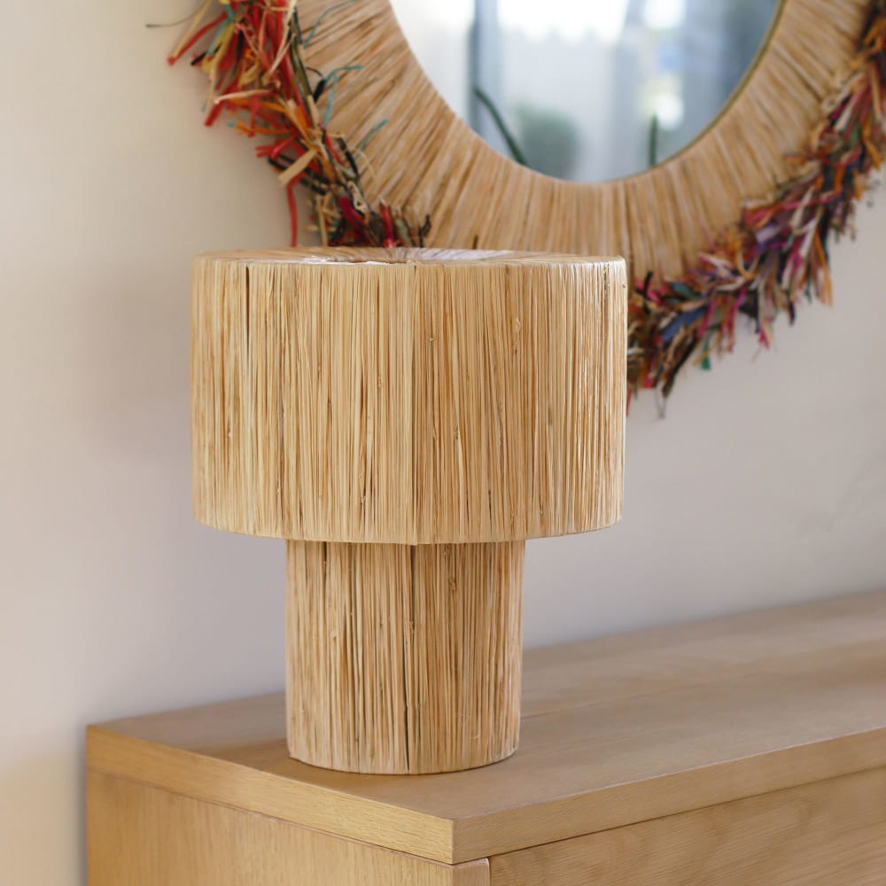 Lampe à poser en raphia 30 x h35cm — vue 3