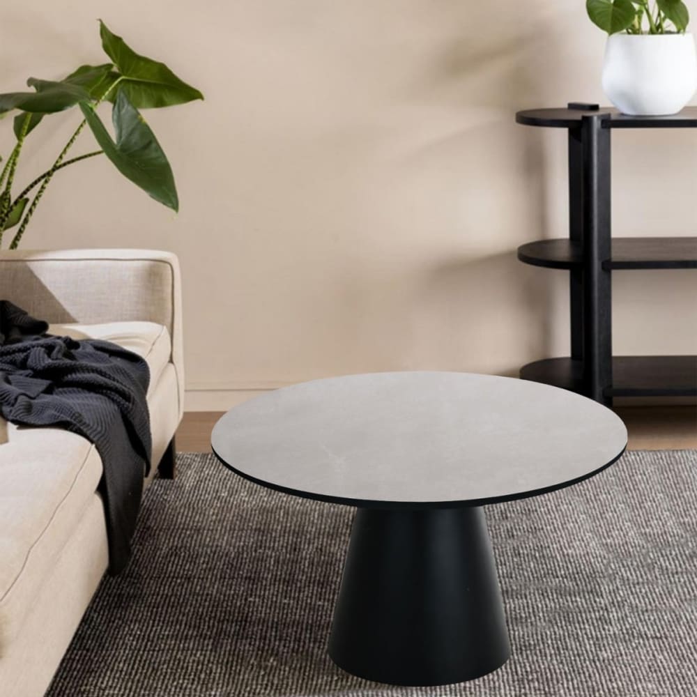 Table basse ronde style scandinave gris