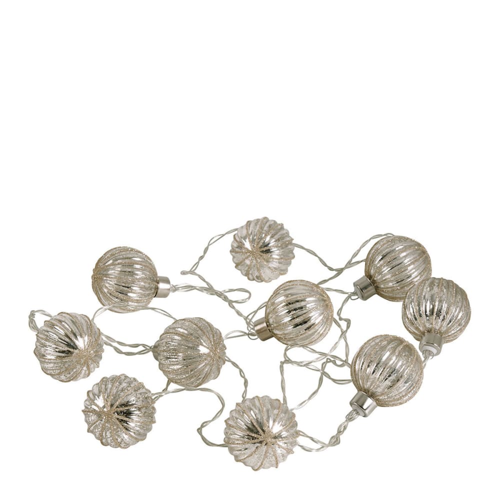 Guirlande lumineuse LED boules argentées