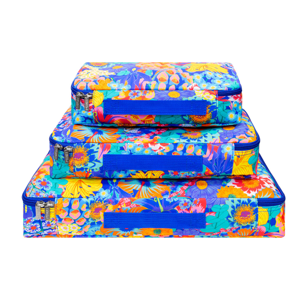 Set de 3 bolsas de viaje  azul poliéster  0 x 7 x 17 cm