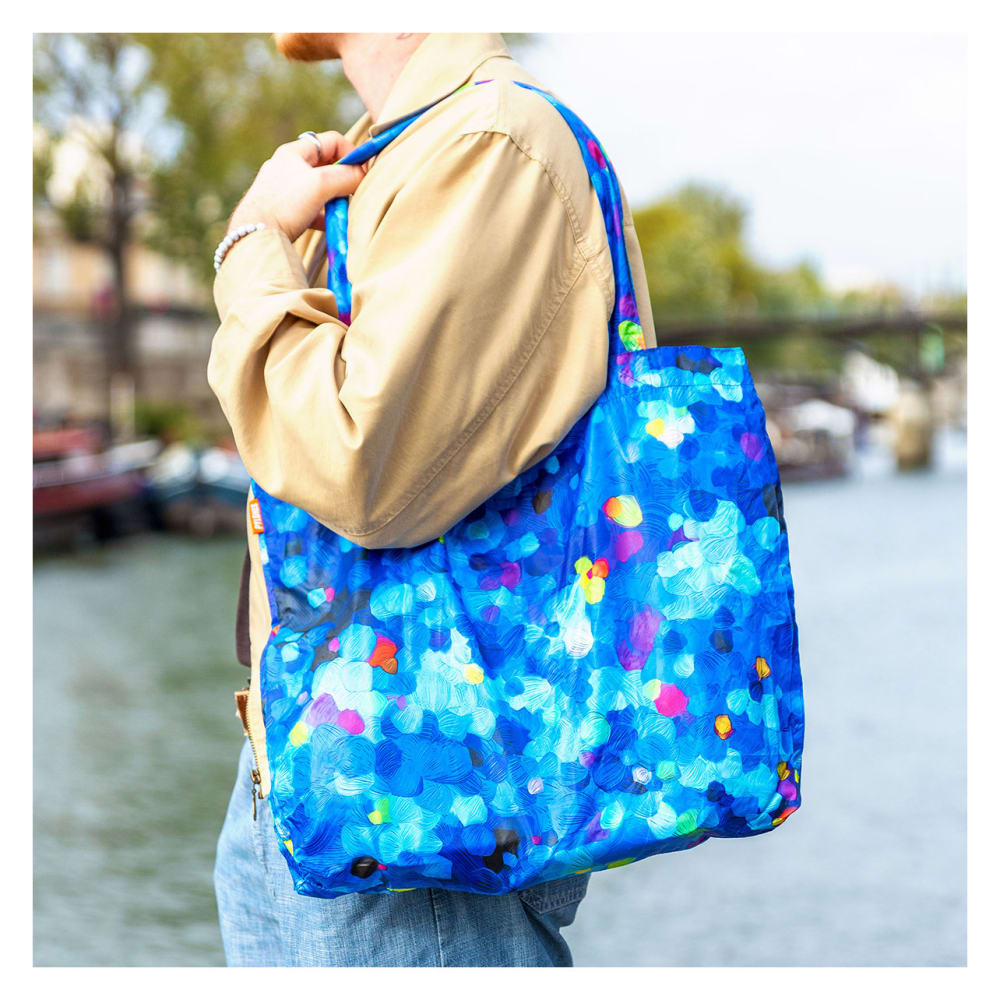 Sac de courses bleu polyester 48 x 38 x 7 cm - Maisons du Monde