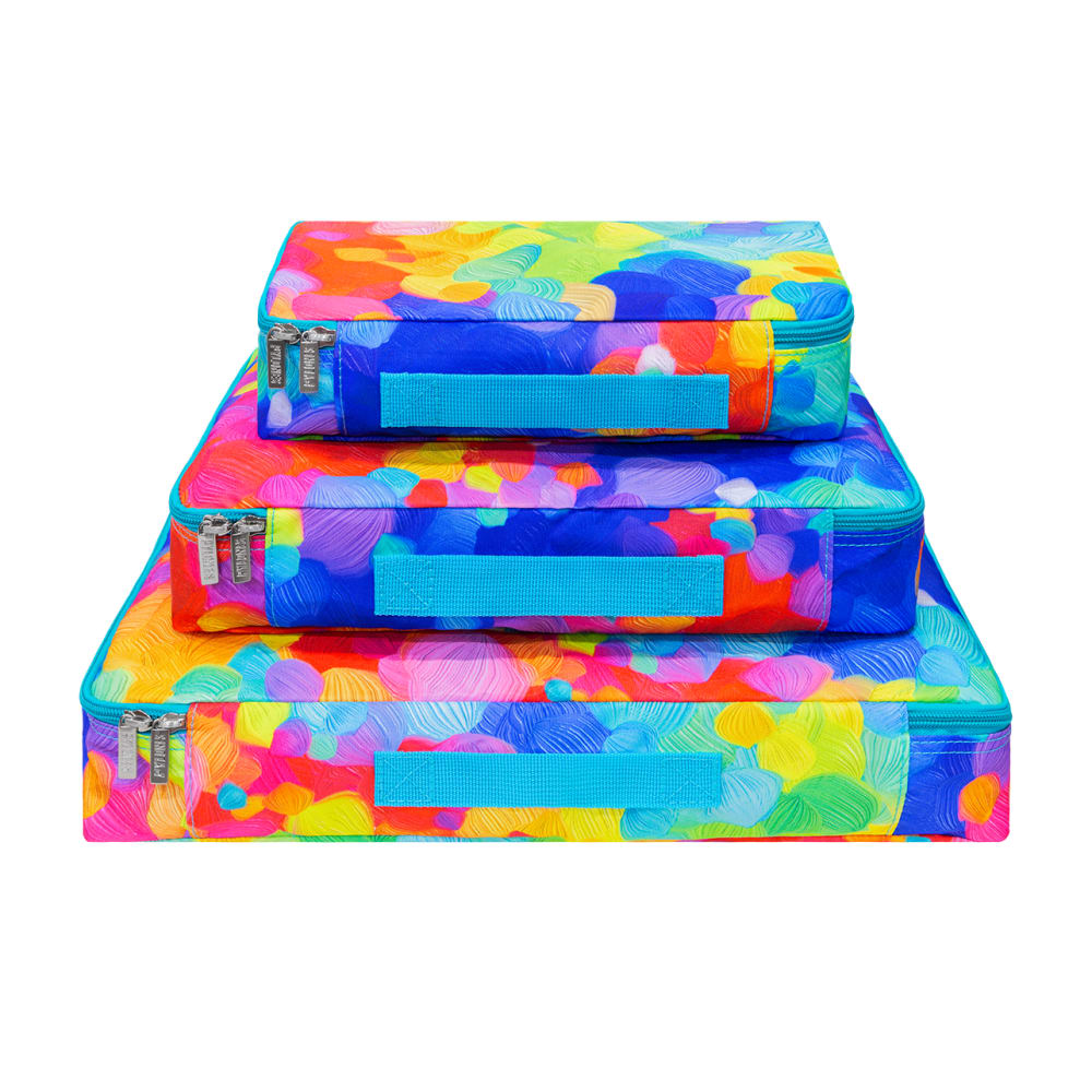 Set de 3 bolsas de viaje  multicolor poliéster  0 x 7 x 17 cm